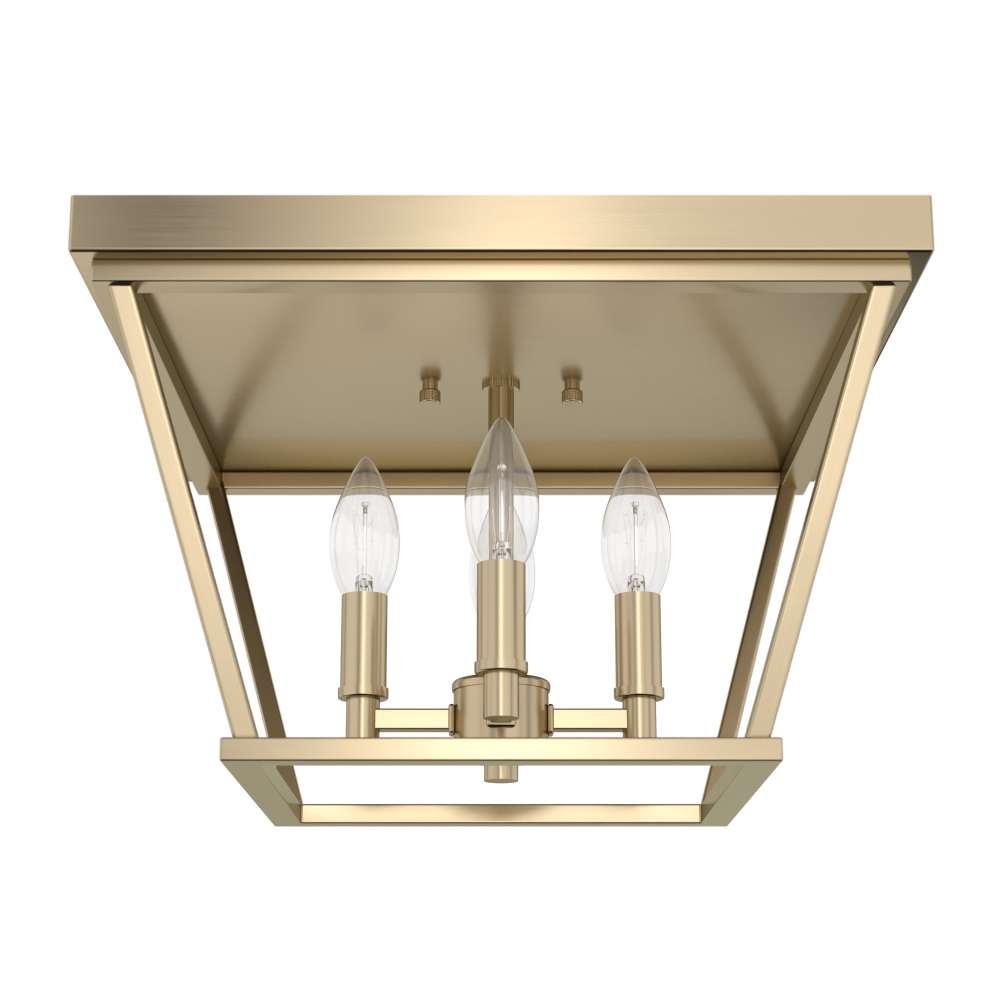 Hunter Laurel Ridge Alturas Gold 4 Light Medium Flush Mount Ceiling Light Fixture