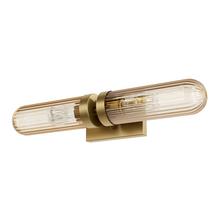 Hunter 13239 - Hunter Beverly Glen Luxe Gold with Amber Glass 2 Light Bathroom Vanity Wall Light Fixture