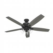 Hunter 51614 - Hunter 60 inch Dondra ENERGY STAR® Matte Black Ceiling Fan with LED Light Kit and Pull Chain