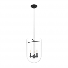 Hunter 19318 - Hunter Sacha Natural Black Iron with Clear Glass 3 Light Pendant Ceiling Light Fixture