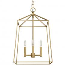 Hunter 13096 - Hunter Fair Oaks Luxe Gold 4 Light Pendant Ceiling Light Fixture