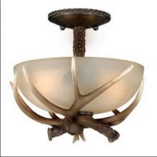 Vaxcel International C0014 - Yoho 12-in Antler Semi Flush Ceiling Light Black Walnut