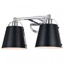 Vaxcel International W0423 - Barrington 16-in. 2 Light Vanity Matte Black and Chrome