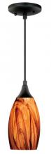 Vaxcel International P0177 - Milano 4.75-in Mini Pendant Smoky Fire Glass Oil Rubbed Bronze