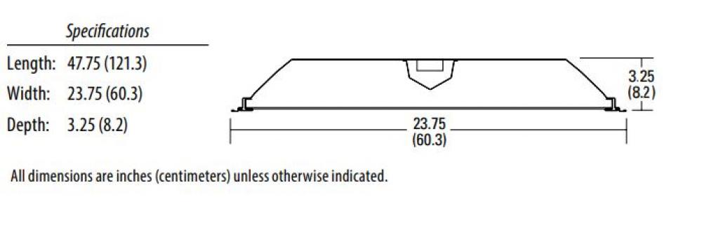 Lensed LED Troffer, Four lamps, Nominal