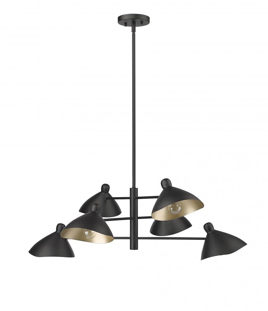 Warhol 6-Light Chandelier Ceiling Light Matte Black