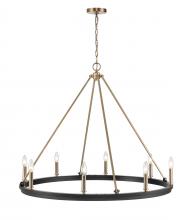 Millennium 9508-MB/MG - Carruth 8-Light Chandelier Ceiling Light Matte Black Modern Gold