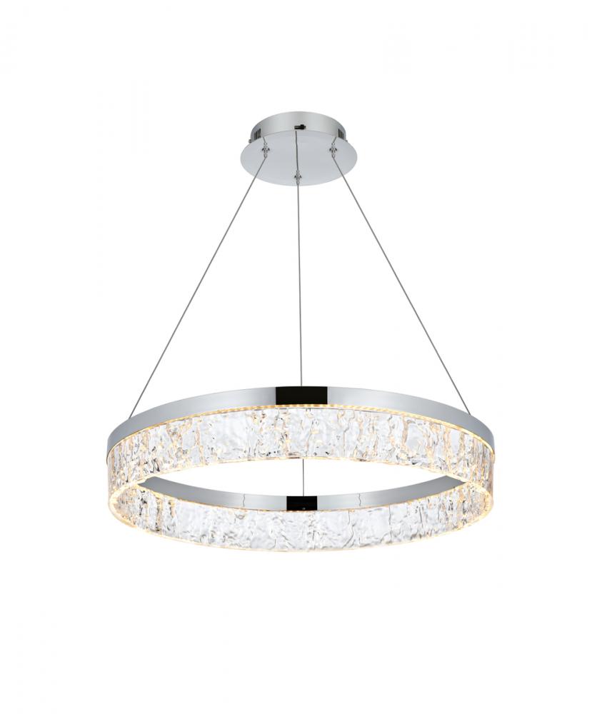 Linden 22 Inch Adjustable LED Chandelier in Chrome