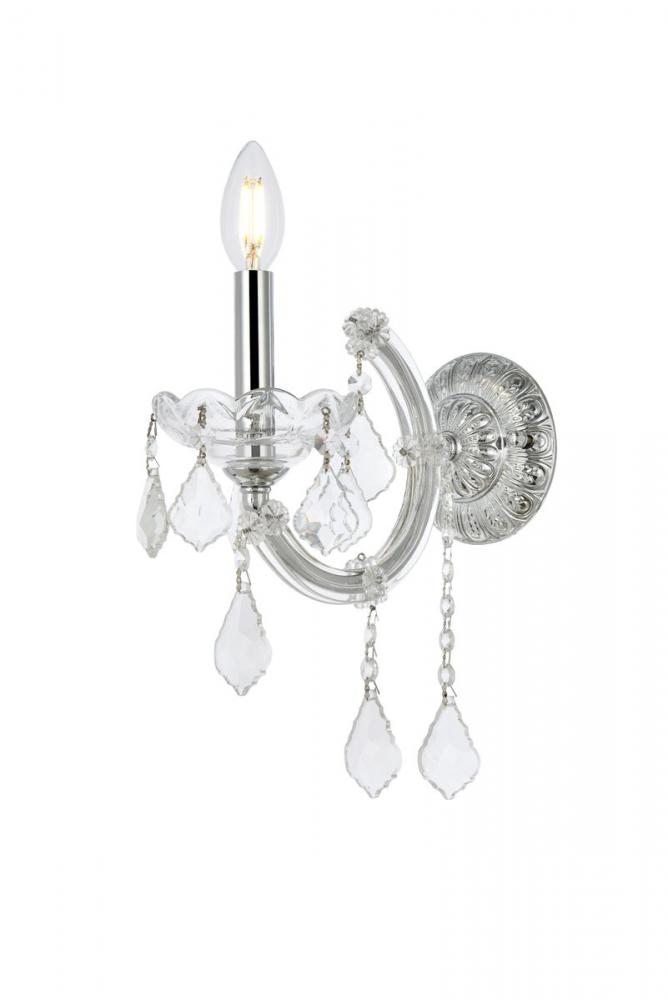 Maria Theresa 1 Light Chrome Wall Sconce Clear Royal Cut Crystal