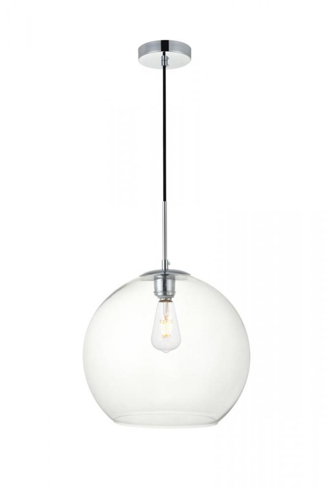 Baxter 1 Light Chrome Pendant With Clear Glass