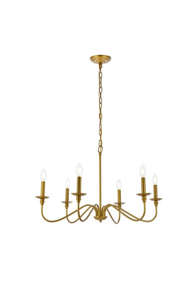 Rohan 30 inch chandelier in brass