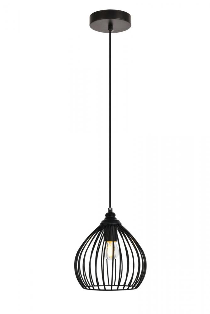 Sayer Collection Pendant D7.9 H8.9 Lt:1 Black Finish