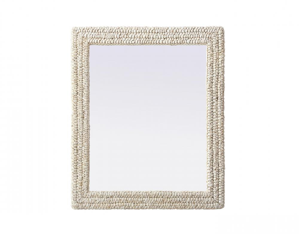 Rectangle Cornhusk Mirror 30x36 in Linen White