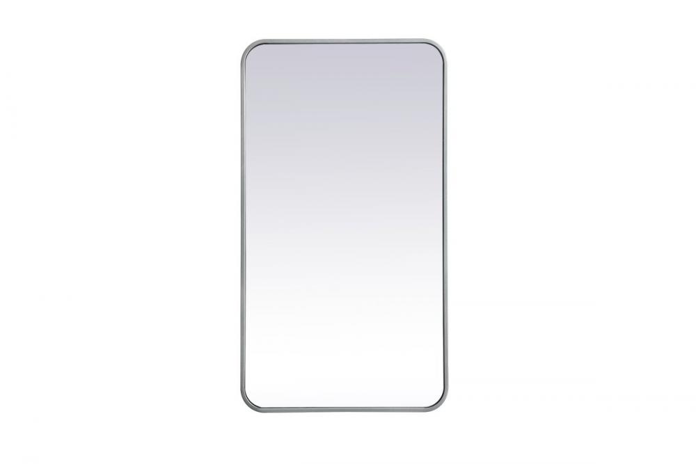 Soft corner metal rectangular mirror 20x36 inch in Silver