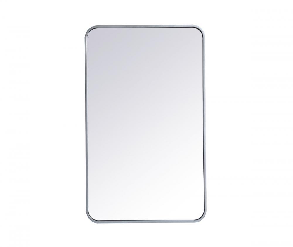 Soft corner metal rectangular mirror 22x36 inch in Silver