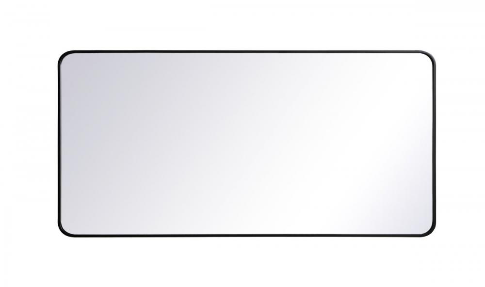 Soft corner metal rectangular mirror 30x60 inch in Black