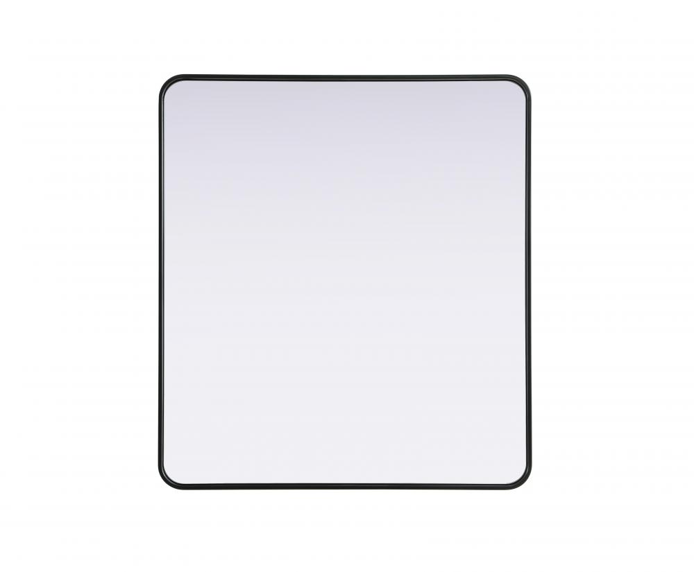 Contour Metal Rectangle Mirror 36x40 in Black