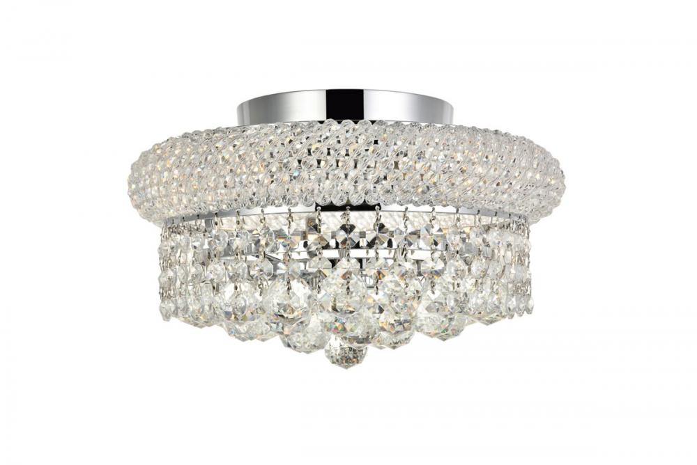 Primo 4 Light Chrome Flush Mount Clear Royal Cut Crystal