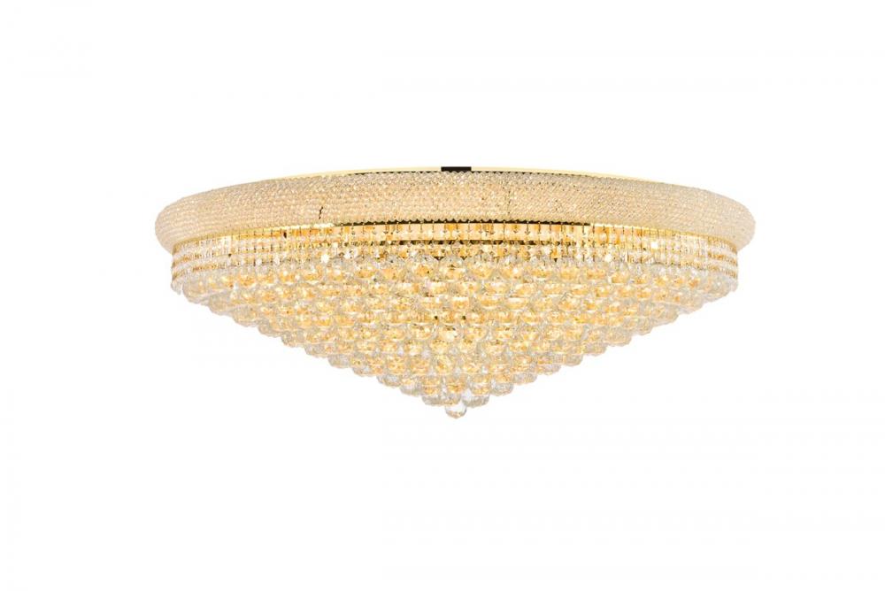 Primo 30 Light Gold Flush Mount Clear Royal Cut Crystal