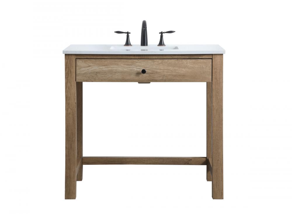 36 Inch ADA Compliant Bathroom Vanity In Natural Oak