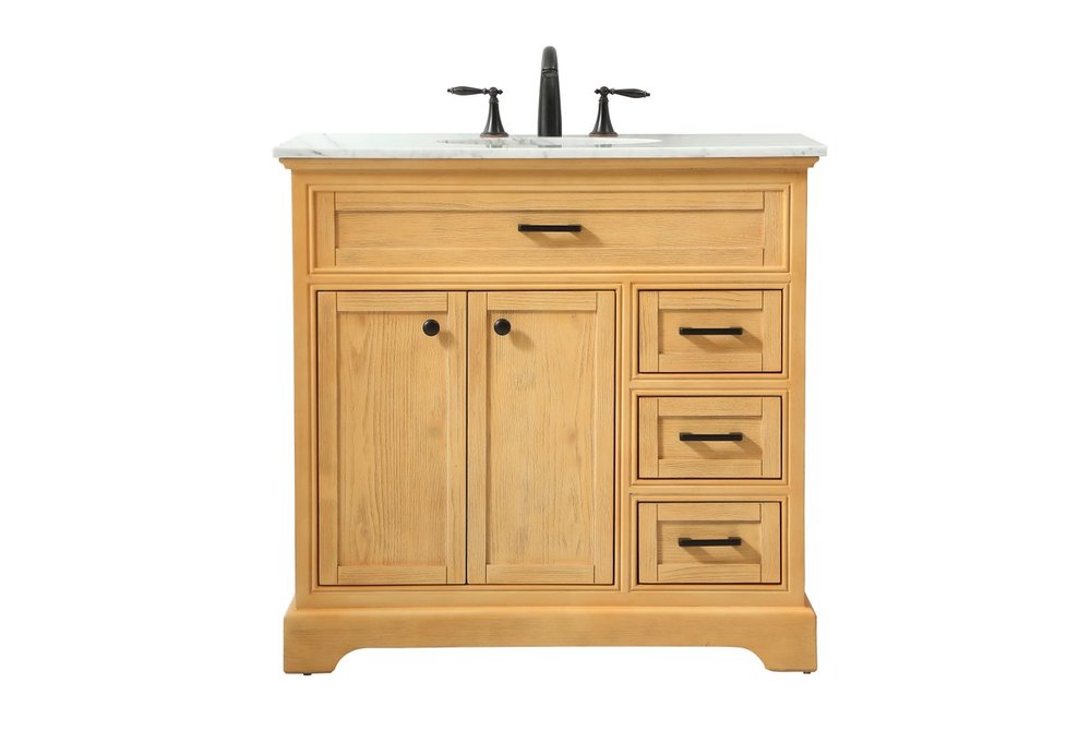 36 inch Single bathroom vanity in natural wood