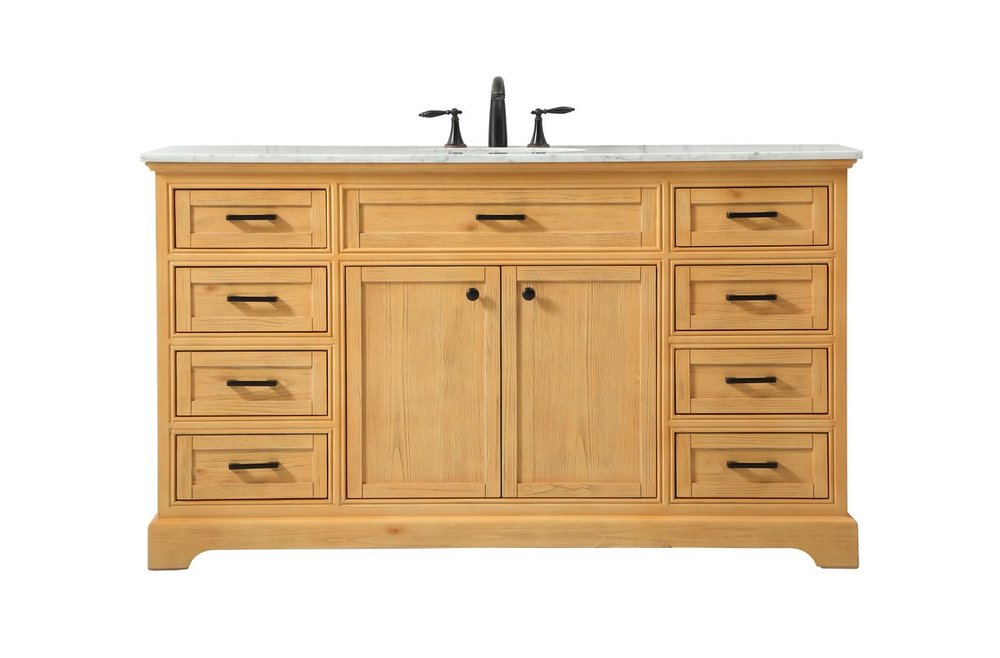 60 inch Single bathroom vanity in natural wood