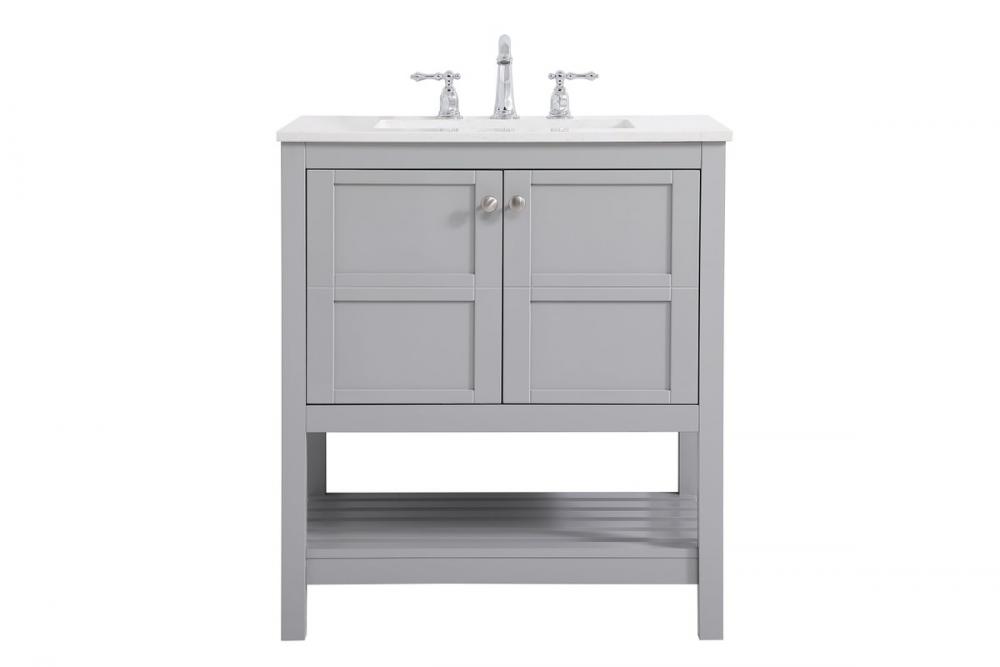 30 Inch Single Bathroom Vanity in Gray