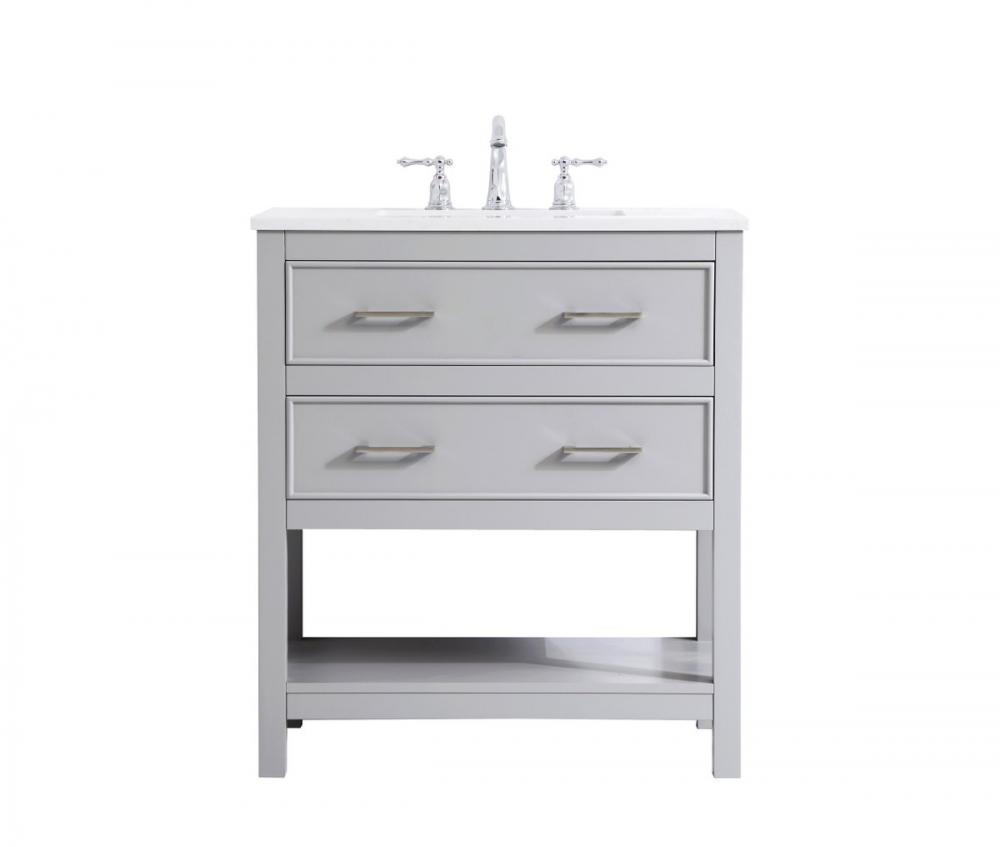 30 Inch Single Bathroom Vanity in Grey