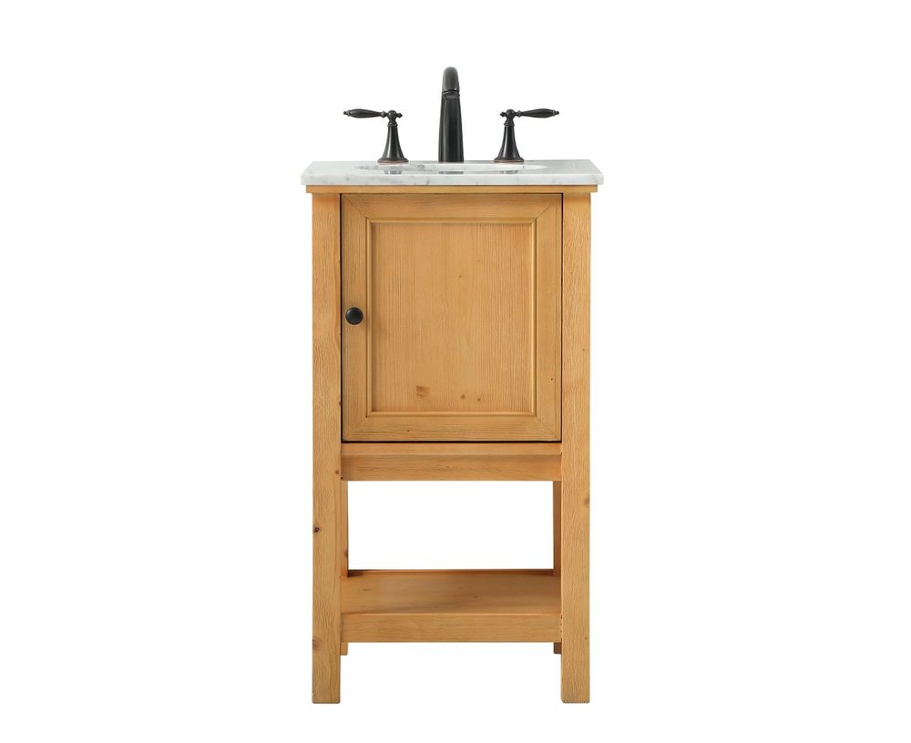 19 inch Single bathroom vanity in natural wood