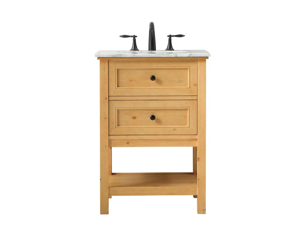 24 inch Single bathroom vanity in natural wood