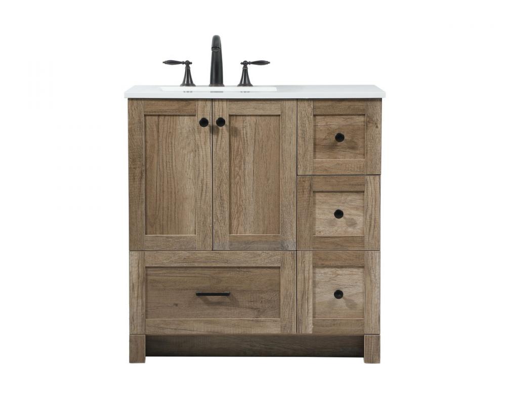 32 inch Single bathroom vanity in natural oak