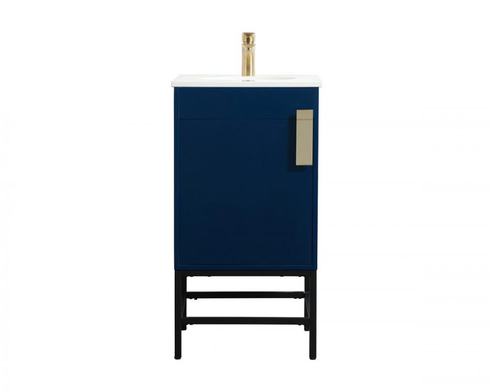 18 inch Single bathroom vanity in blue