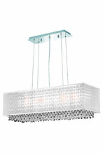  1691D34C-CL03/SS - 1691 Moda Collection Hanging Fixture w/ Silver Fabric Shade L34in W12in H11in Lt:5 Chrome Finish (Sw