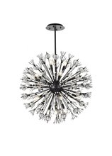 Elegant 2500D32BK - Vera 32 Inch Crystal Starburst Round Pendant in Black