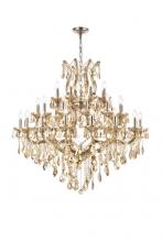 Elegant 2800G44GT-GT/RC - Maria Theresa 37 Light Golden Teak Chandelier Golden Teak (Smoky) Royal Cut Crystal