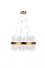 Elegant 3000D25G - Dallas 16 Light Gold Chandelier Clear Royal Cut Crystal