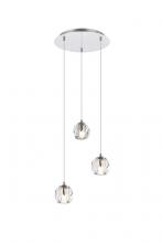 Elegant 3505D12C - Eren 3 Lights Chrome Pendant