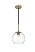 Elegant LD2212SG - Baxter 10 Inch Pendant Clear Shade in Satin Gold