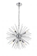 Elegant LD5051D20C - Timber 8 Light Chrome Pendant