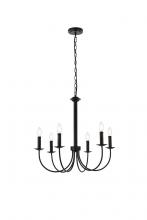 Elegant LD7040D26BK - Brielle 6 Lights Pendant in Black