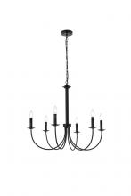 Elegant LD7041D32BK - Brielle 6 Lights Pendant in Black