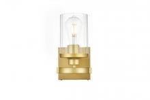 Elegant LD7316W5BRA - Saanvi 1 light Brass and Clear Bath Sconce