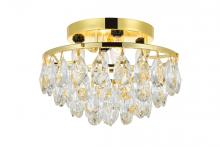 Elegant LD9800F14G(872) - Clara Collection Flush Mount D14in H7in Lt:4 Gold Finish