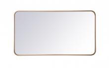 Elegant MR802240BR - Soft corner metal rectangular mirror 22x40 inch in Brass