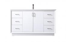 Elegant VF19660WH - 60 Inch Single Bathroom Vanity in White