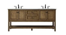 Elegant VF27072DDW - 72 inch double bathroom vanity in driftwood