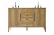 Elegant VF29654DLO - 54 inch Double Bathroom Vanity in Linen Oak