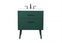 Elegant VF41030MGN - 30 Inch Bathroom Vanity in Green