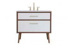 Elegant VF41036WH - 36 Inch Bathroom Vanity in White