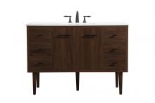 Elegant VF48048MWT - 48 Inch Single Bathroom Vanity in Walnut